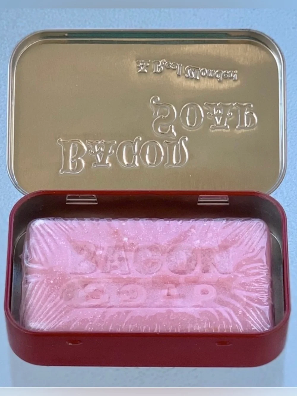 Accoutrements Bacon Soap in Tin Box Hand and Bath Novelty Gift